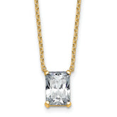 14k 2 carat Lab Grown Diamond VS+ F+ Radiant Complete 18 inch Four Prong Pendant Necklace